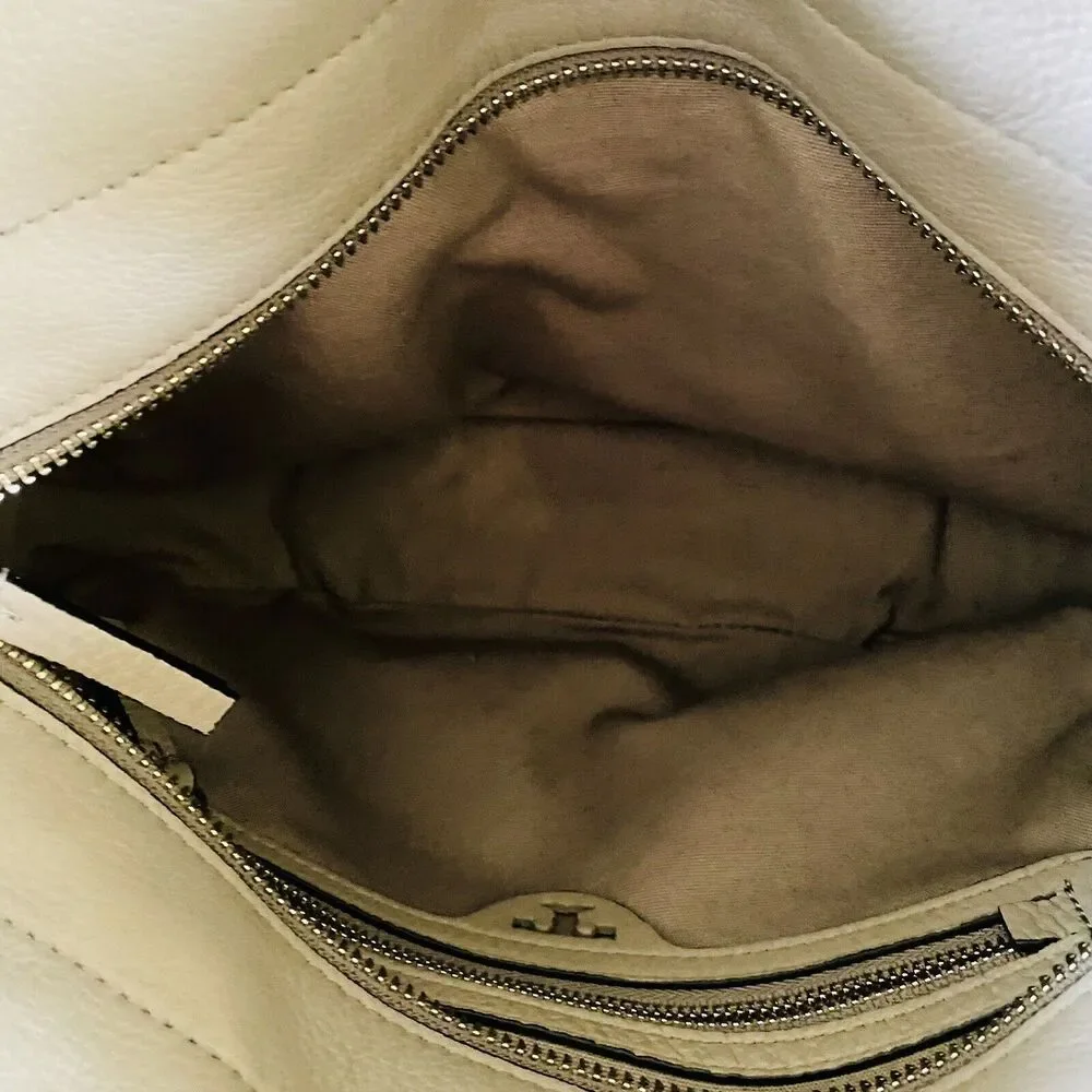 TORY BURCH Solid Tan Soft Leather Shoulder Bag